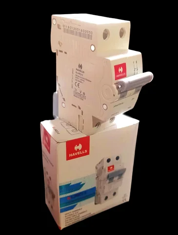 Havells miniature circuit breaker, DIN rail mounting