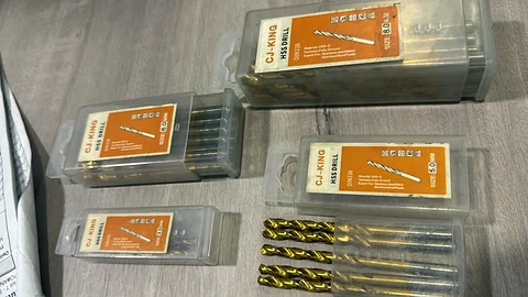 HSS twist drill bits, DIN 338, ground and titanium coated