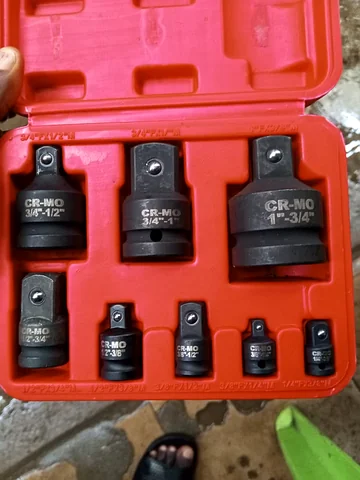 Impact socket adaptor and reducer set, 8 pc, Cr-Mo, 1/4 in to 1 in drive