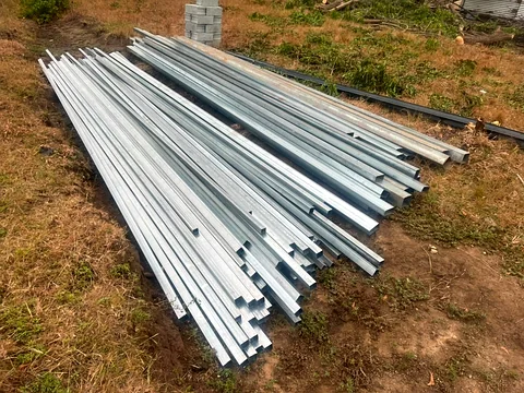 Light gauge galvanised steel framing sections, C studs and U tracks