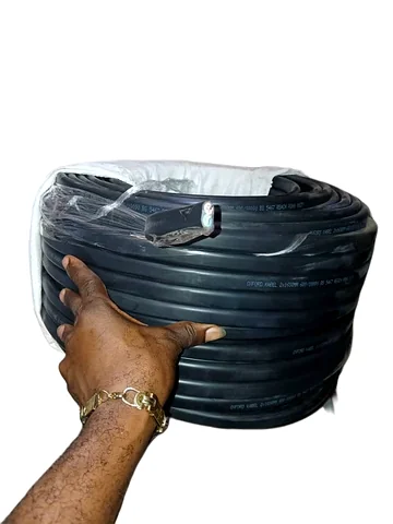 Rubber-sheathed flexible cable, heavy duty, black