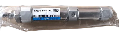 SMC CM2B40-25+25Z-XC11 dual-stroke round air cylinder, 40 mm bore
