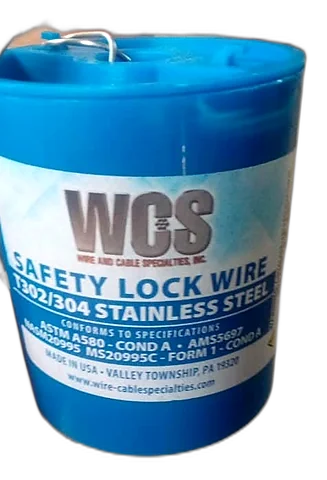 Stainless steel safety lock wire, 302/304, 1 lb canister