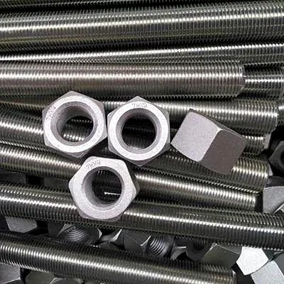Threaded rod and heavy hex nuts, metric, plain finish