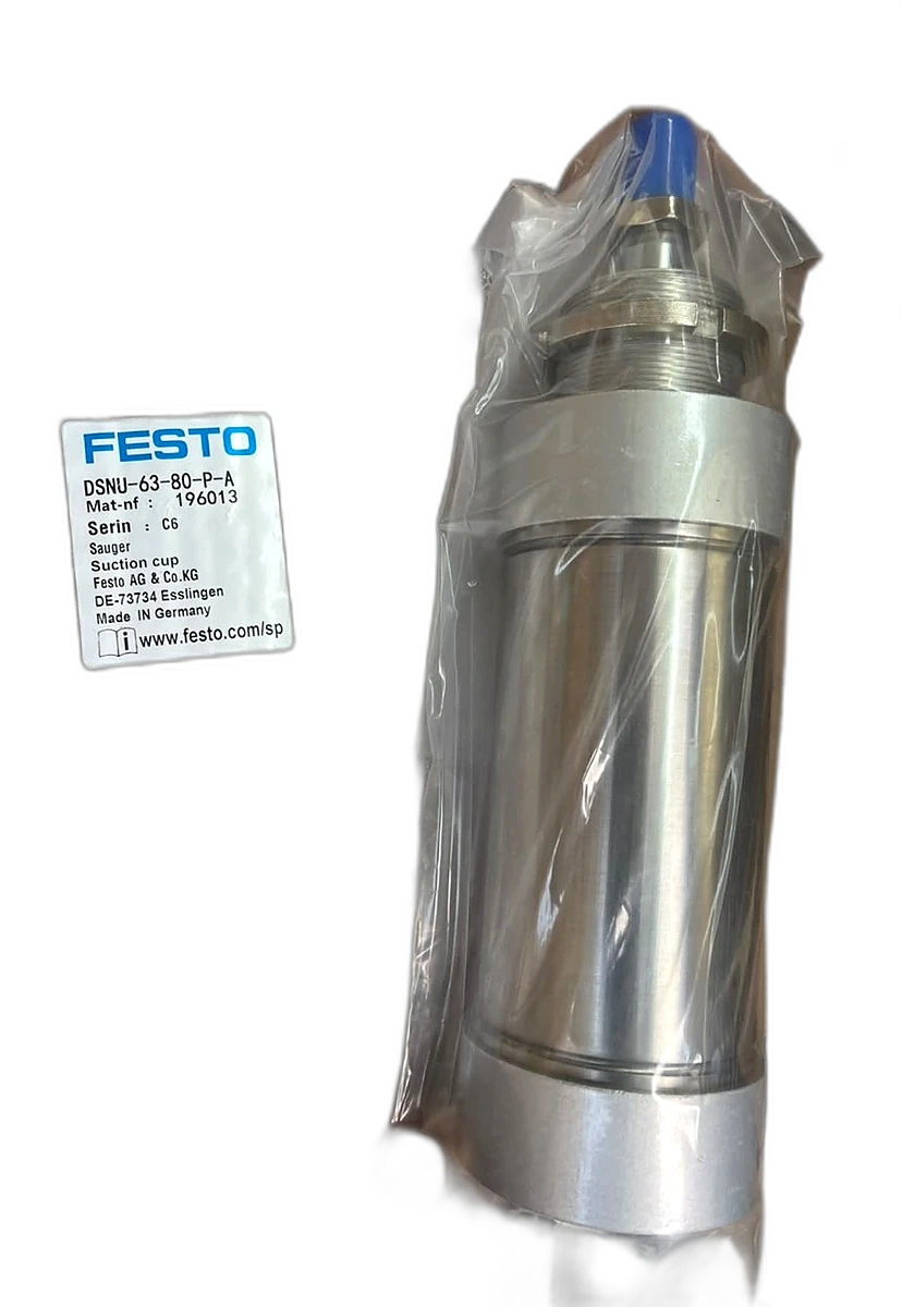 Festo DSNU-63-80-P-A round pneumatic cylinder, 63 mm bore, 80 mm stroke