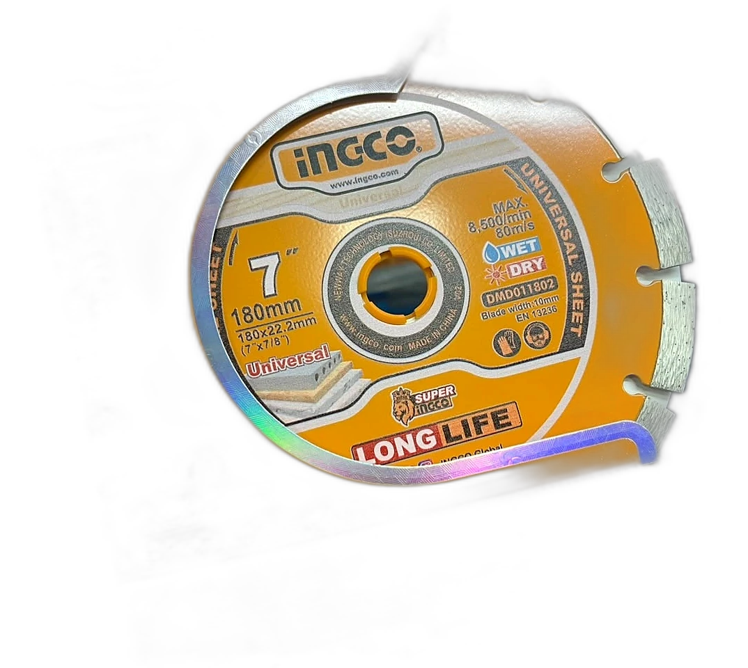 Ingco segmented dry diamond cutting disc, 180 x 22.2 mm, DMD011802
