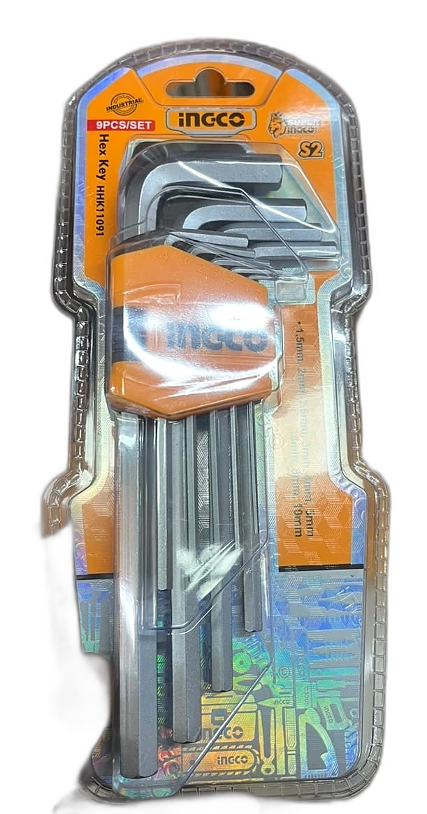 Ingco hex key set, 9 pc, 1.5 to 10 mm, HHK11091