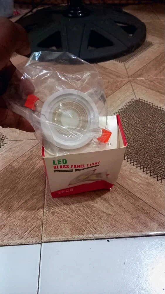 LED recessed glass panel downlight, round