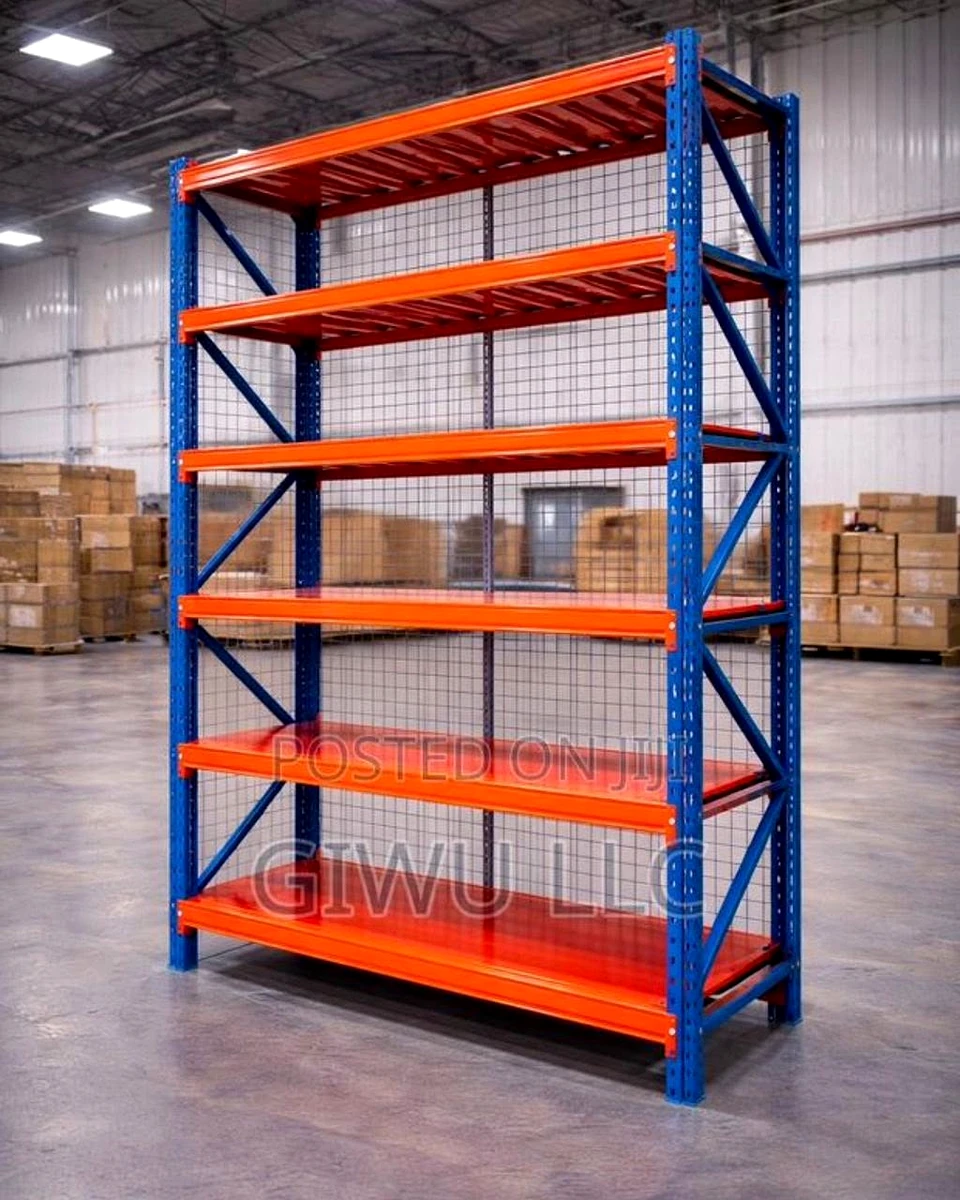 Longspan shelving bay, boltless, steel shelf panels