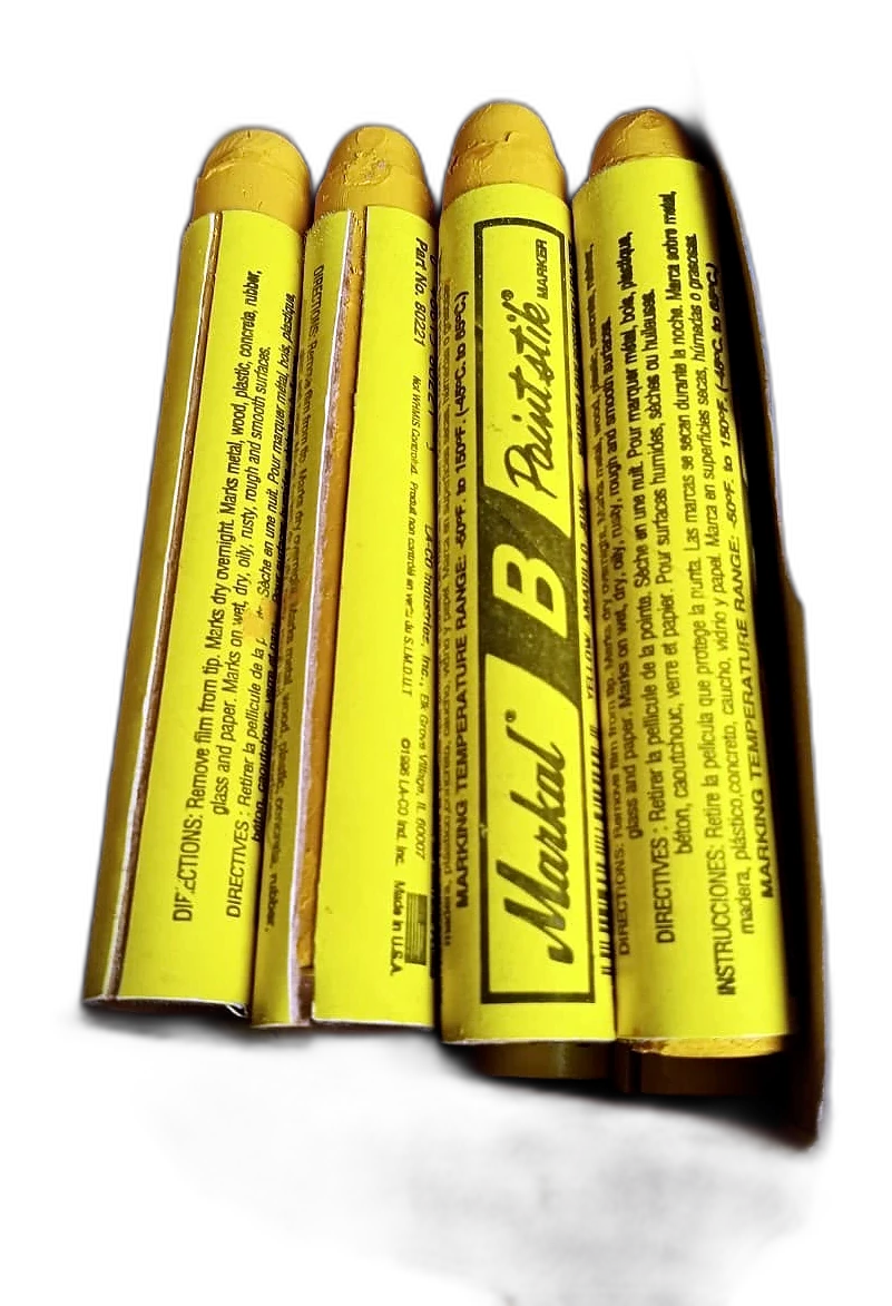 Markal B Paintstik solid paint marker, yellow, box of 12