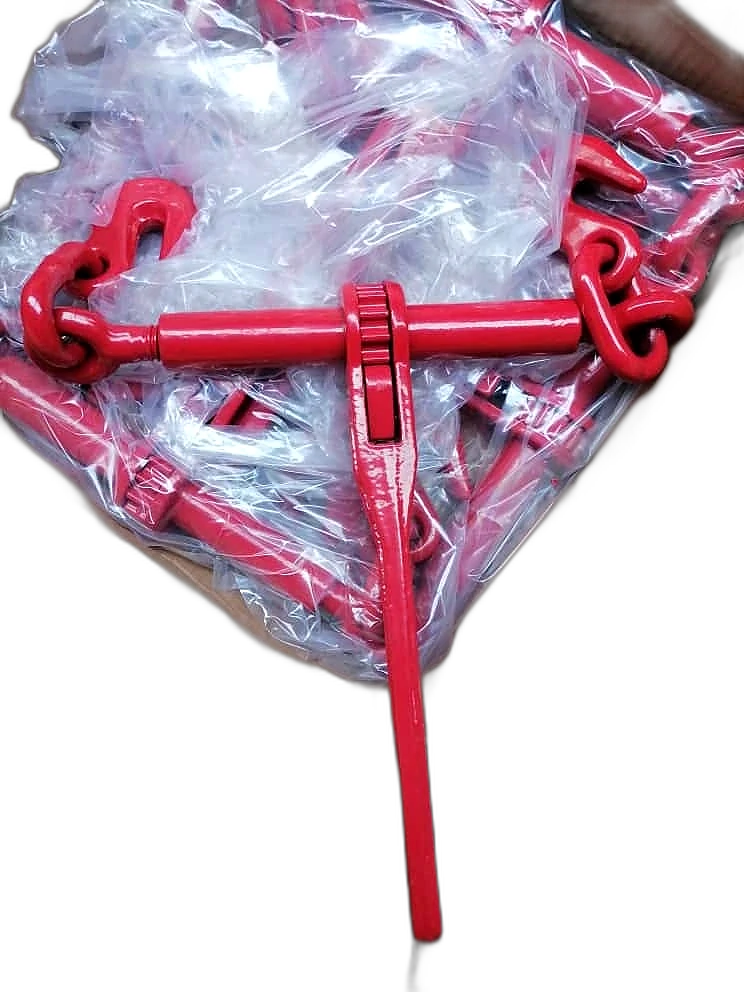Ratchet-type chain load binder with grab hooks