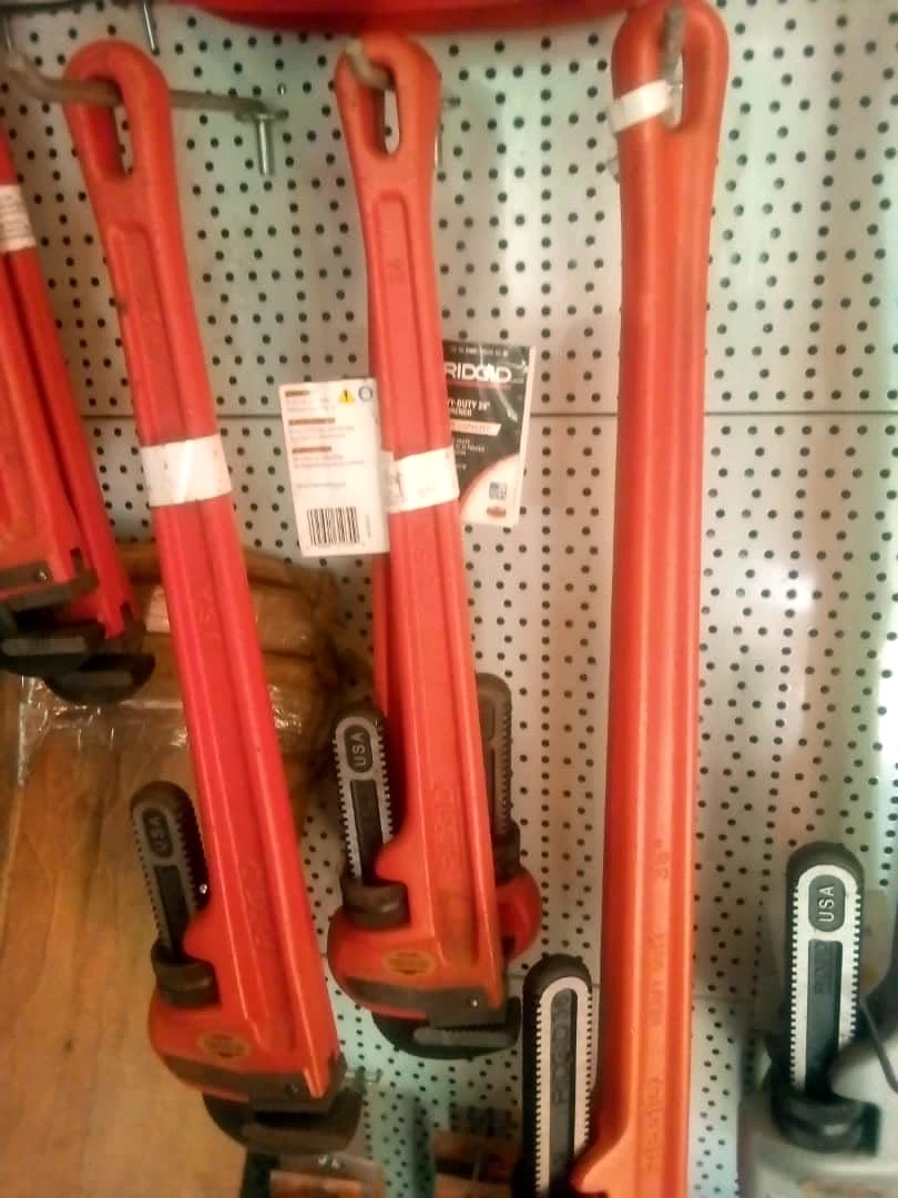 Ridgid heavy-duty straight pipe wrench, 24 in and 36 in, made in USA