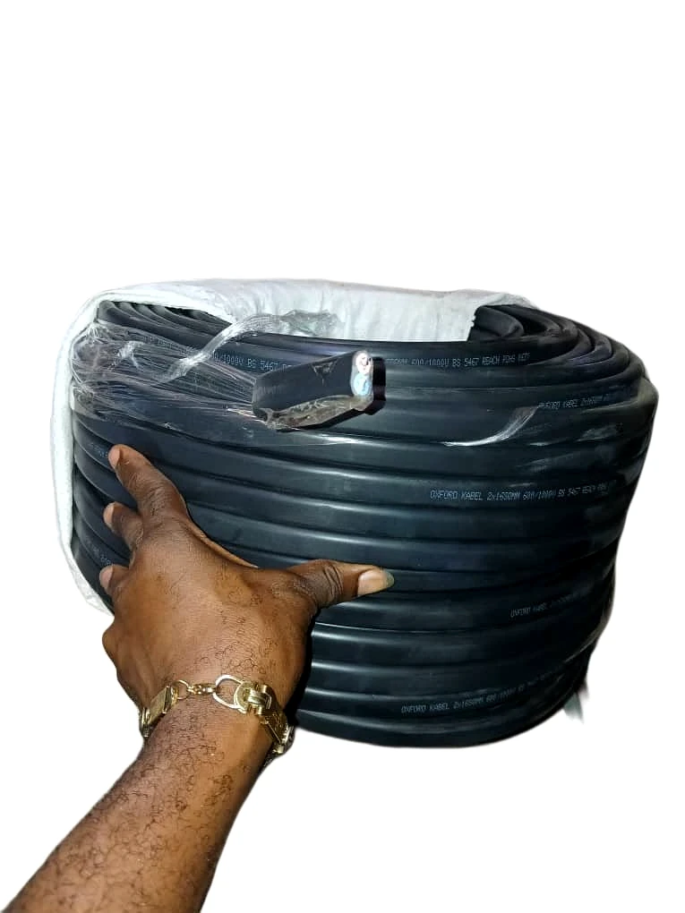 Rubber-sheathed flexible cable, heavy duty, black
