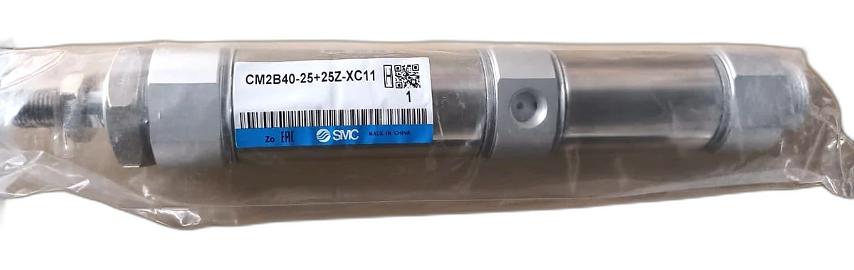 SMC CM2B40-25+25Z-XC11 dual-stroke round air cylinder, 40 mm bore