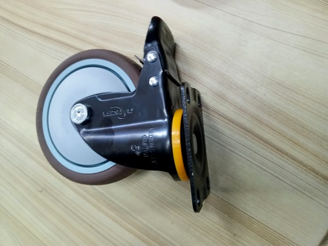 Top plate swivel castors, nylon, polyurethane and rubber wheels