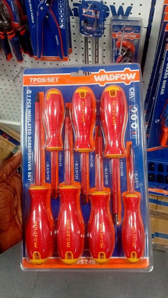 Wadfow insulated screwdriver set, 7 piece, chrome-vanadium